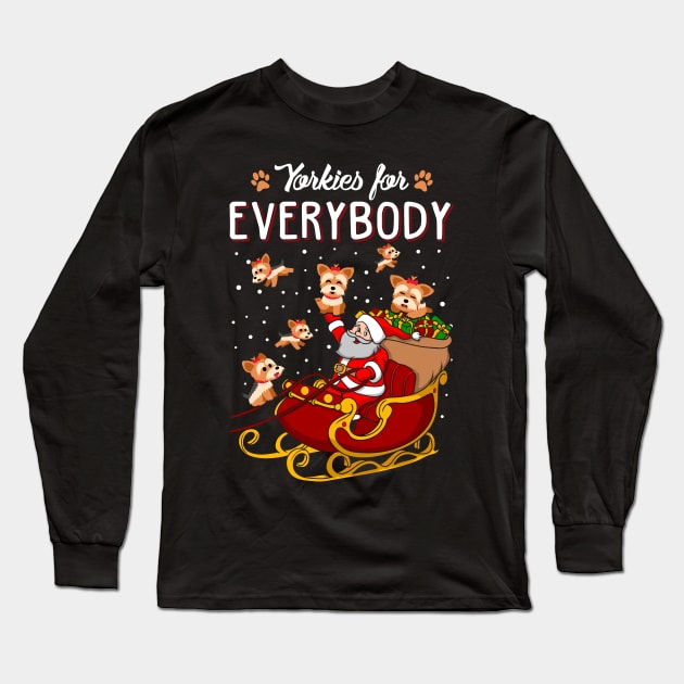 Yorkie Christmas Sweater. Yorkies for Everybody. Long Sleeve T-Shirt by KsuAnn